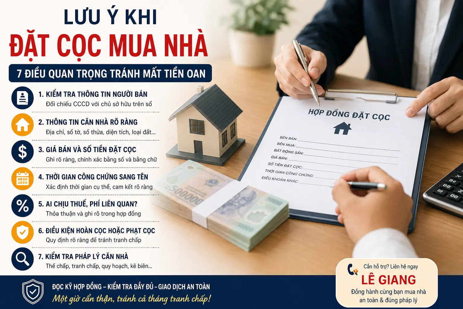Lưu ý khi đặt cọc mua nhà lần đầu để tránh mất tiền cọc