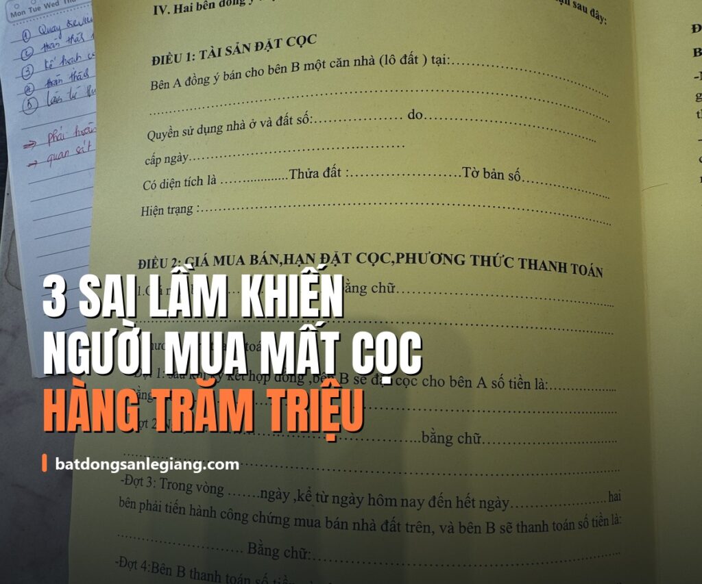 3 sai lầm khiến người mua mất cọc hàng trăm triệu