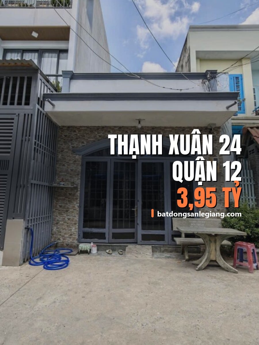 Bán nhà đường Thạnh Xuân 24, Quận 12 – hẻm 6m ô tô vào tận cửa, 3,95 tỷ