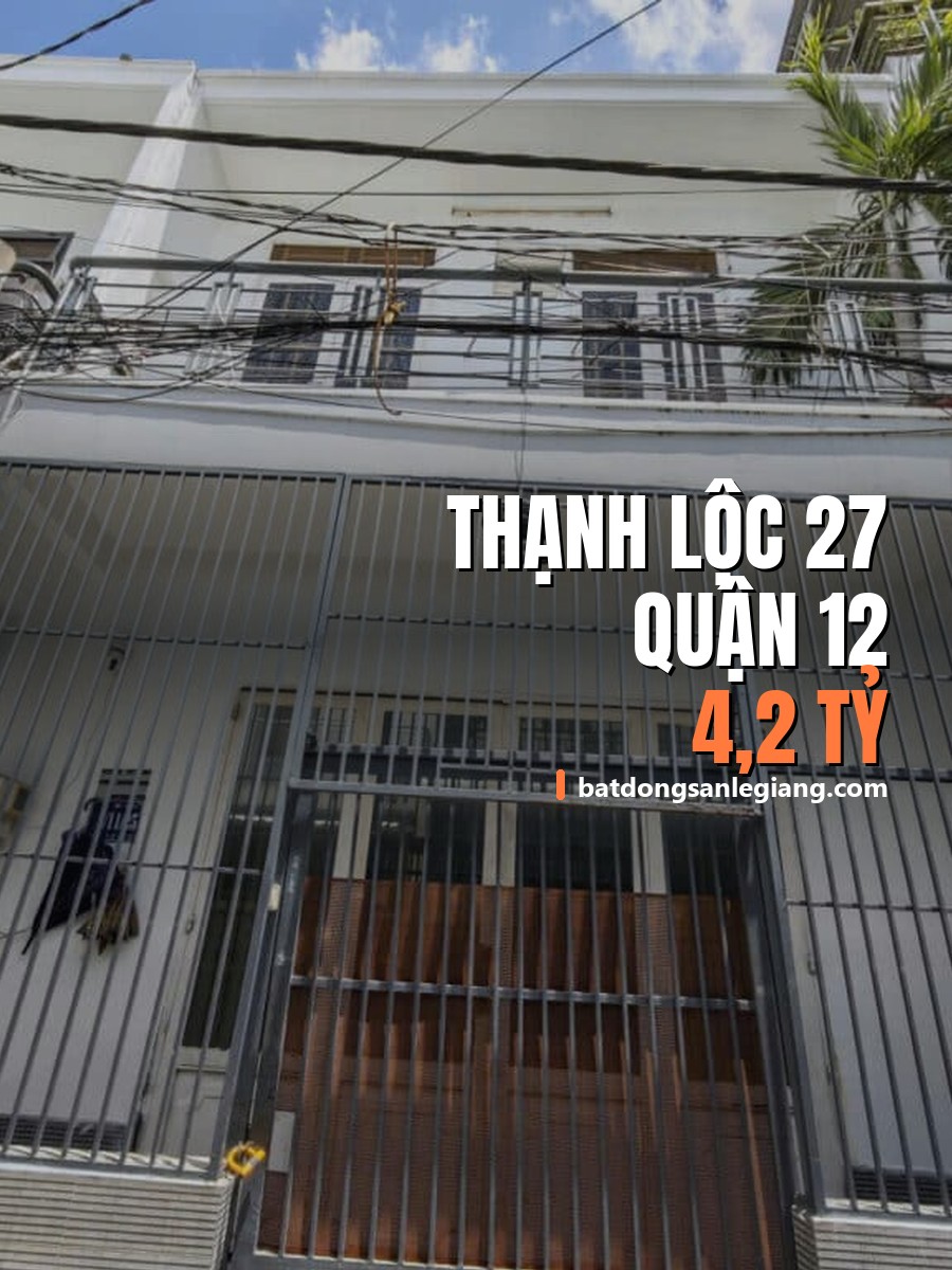 Bán nhà đường Thạnh Lộc 27, Quận 12 – nhà đúc 2 lầu sát chung cư First Home, 4,2 tỷ