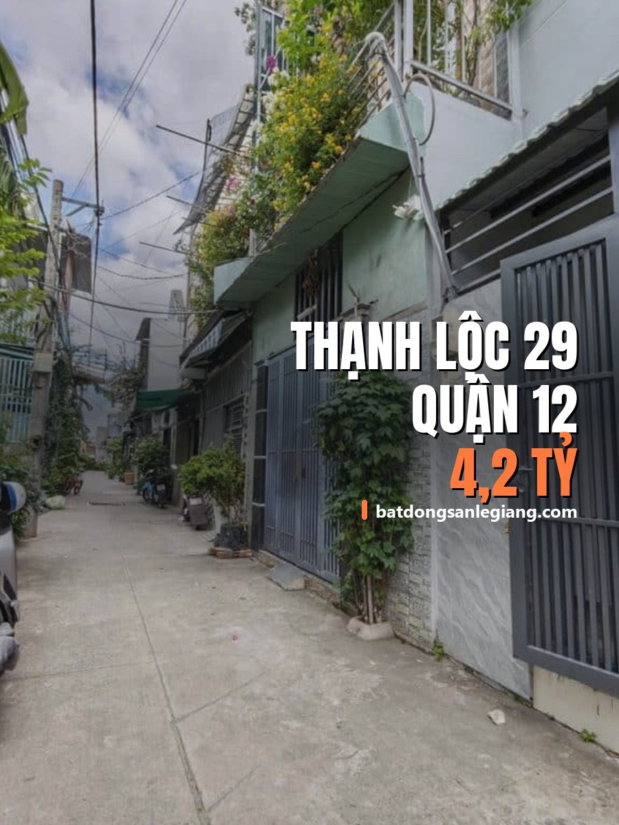 Bán nhà hẻm xe hơi Thạnh Lộc 29, Quận 12 – nhà 2 tầng mới hoàn thiện, 4,2 tỷ