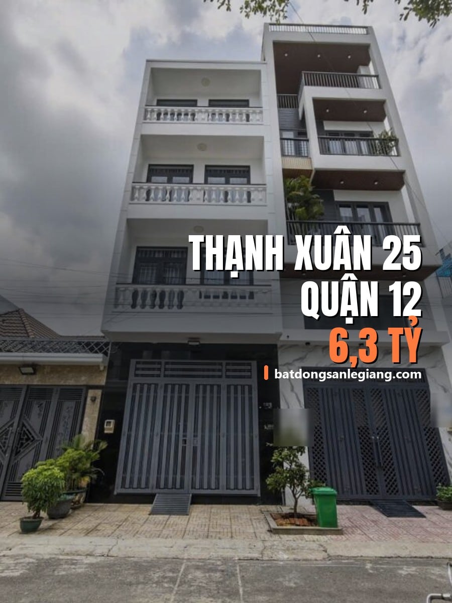Bán nhà 4 tầng khu phân lô Thạnh Xuân, Quận 12 – đường nhựa 7m có lề, 6,3 tỷ