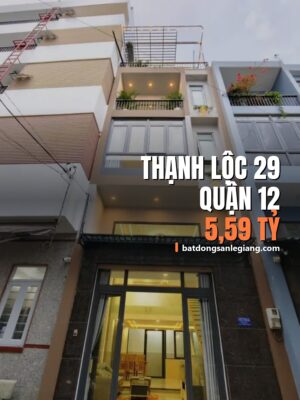 Bán nhà đường Thạnh Lộc 29, Quận 12 – gần An Phú Đông