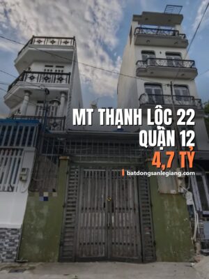 Bán nhà mặt tiền Thạnh Lộc 22, Quận 12 – 72m², 4,70 tỷ