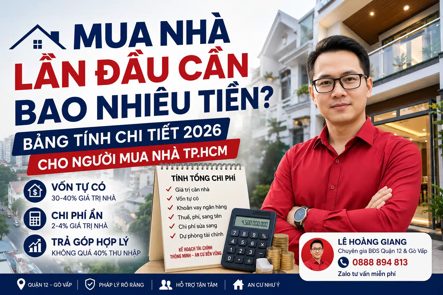 bảng tính vốn tự có và tiền vay mua nhà lần đầu 2026
