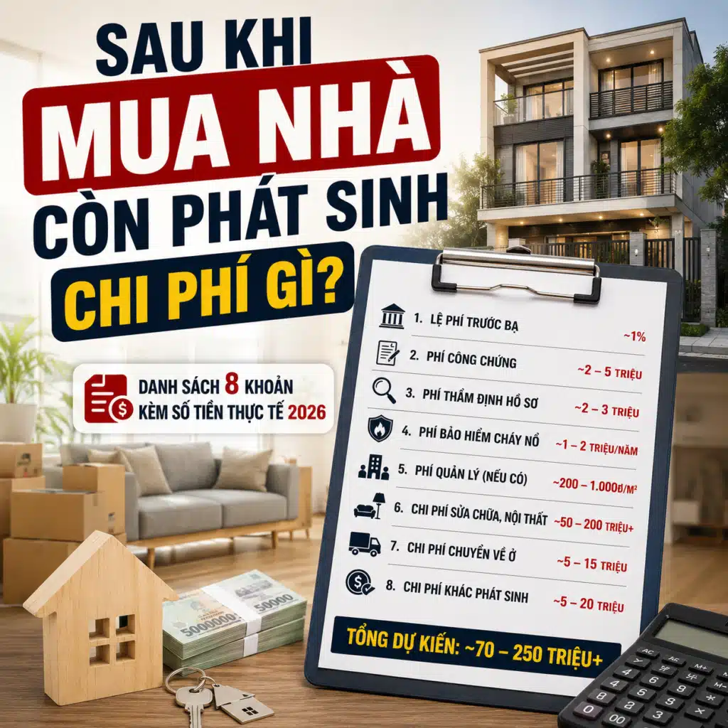 chi phí phát sinh sau khi mua nhà 2026
