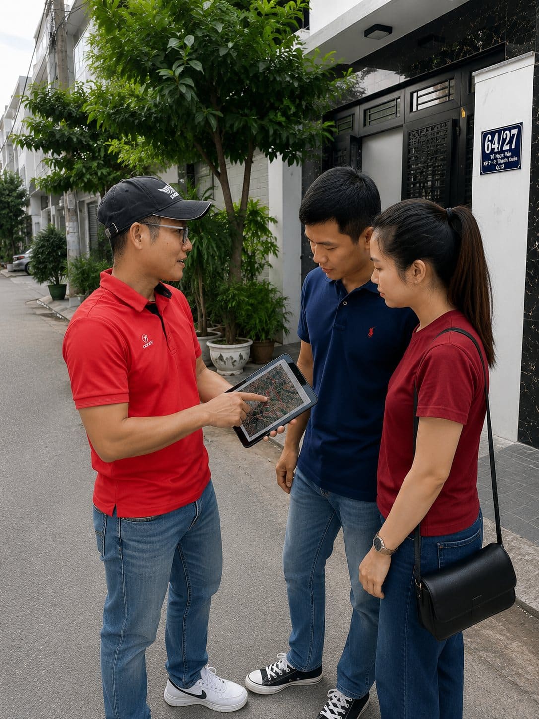 Lê Hoàng Giang dẫn khách đi xem nhà